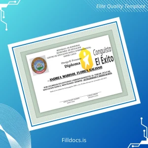 Fillable Honduras Centro de Educación Básica Gubernamental Daniel Casco High School Diploma Template Preview - FillDocs