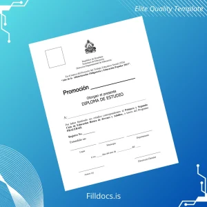 Fillable Honduras Diploma de Study PRALEBAH-1 Template Template Preview - FillDocs