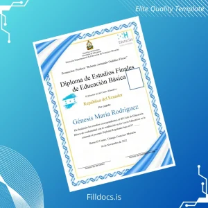 Fillable Honduras Dirección Departamental de Educación de Francisco Morazán Basic Education Diploma III Cycle Certificate Template Preview - FillDocs