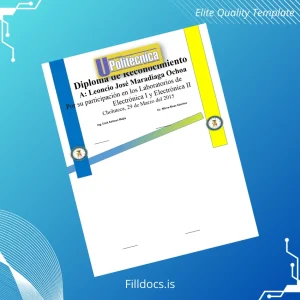 Fillable Honduras Universidad de Choluteca Diploma in Electronics Template Preview - FillDocs