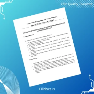 Fillable India Aligarh Muslim University Diploma in Educational Counselling Skills Template Preview - FillDocs