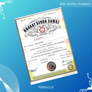 Fillable India Bharat Sevak Samaj Advanced Diploma in Fire and Industrial Safety Management Template Template Preview - FillDocs