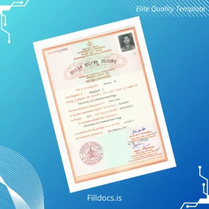 Fillable India Board of Technical Examinations Diploma Certificate in Electronics and Communication Engg Template Template Preview - FillDocs