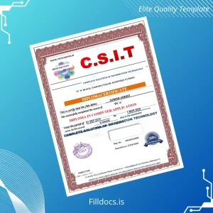 Fillable India Complete Solution of Information Technology Diploma in Computer Application Template Template Preview - FillDocs