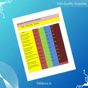 Fillable India Diploma Certification Course Template Template Preview - FillDocs