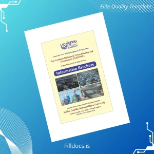 Fillable India Indira Gandhi National Open University PG Diploma in Urban Planning and Development Template Preview - FillDocs