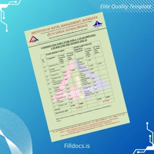 Fillable India Institute of Hotel Management Bodhgaya Diploma in Hotel Management Template Template Preview - FillDocs
