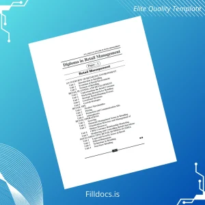 Fillable India Institute of Management Retail Management Diploma Template Template Preview - FillDocs
