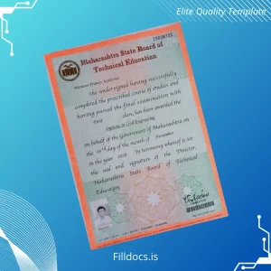 Fillable India Maharashtra State Board of Technical Education Diploma in Civil Engineering Template Template Preview - FillDocs
