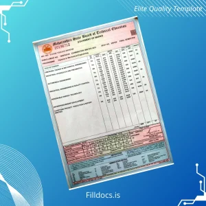 Fillable India Maharashtra State Board of Technical Education Diploma in Mechanical Engineering Template Template Preview - FillDocs