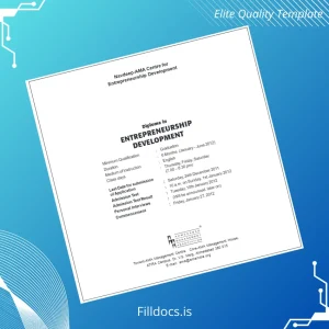 Fillable India Navdeep-AMA Centre for Entrepreneurship Development Diploma in Entrepreneurship Development Template Template Preview - FillDocs