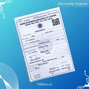 Fillable India P.M.V. Polytechnic Diploma in Civil Engineering Template Template Preview - FillDocs