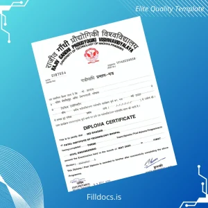 Fillable India Patel Institute of Technology Bhopal Diploma in Civil Engineering Template Template Preview - FillDocs