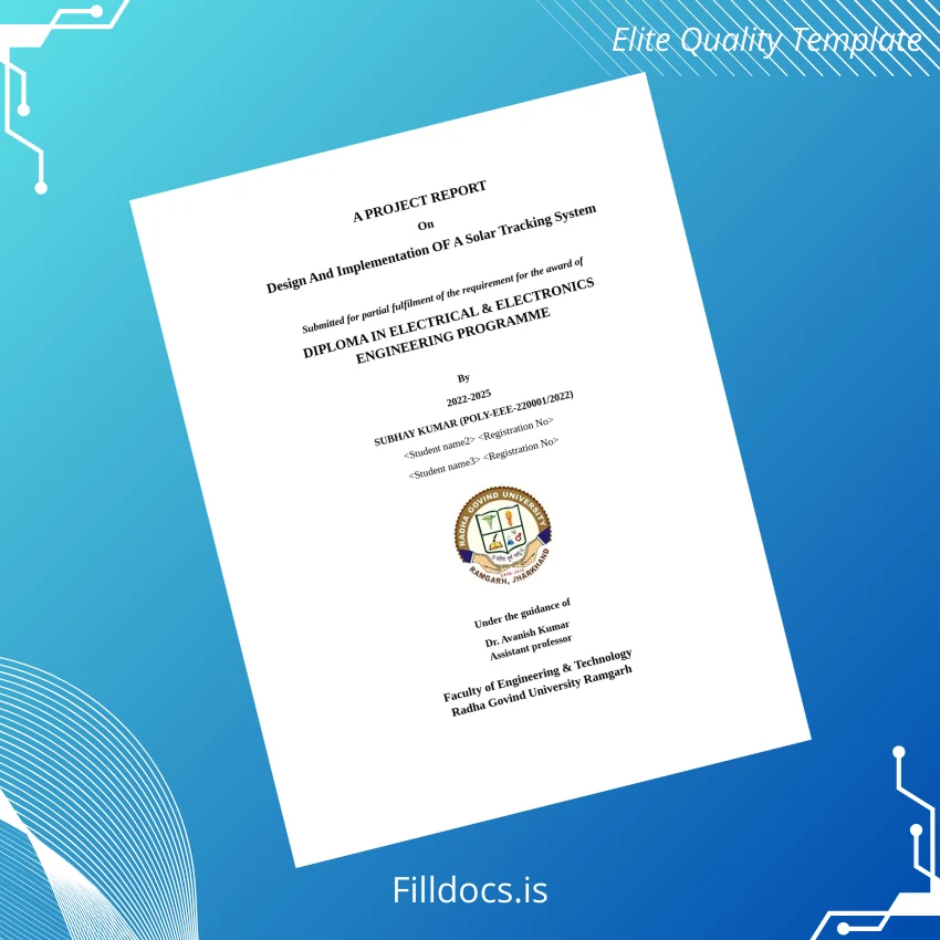 Fillable India Radha Govind University Diploma in Electrical & Electronics Engineering Template Template Preview - FillDocs