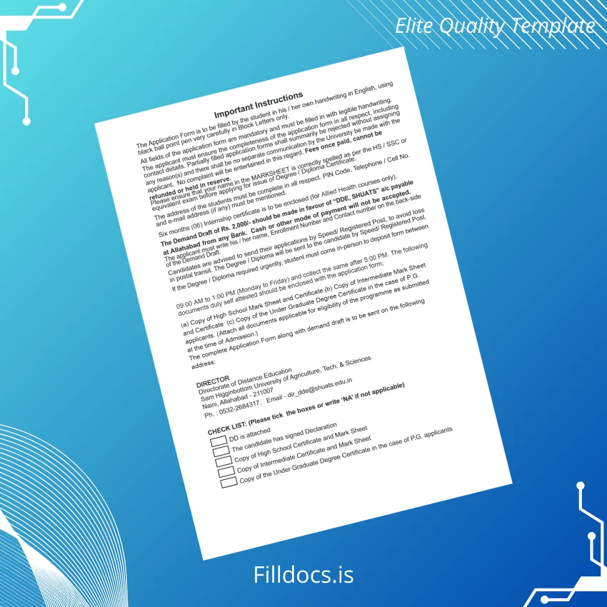 Fillable India Sam Higginbottom University of Agriculture Technology and Sciences Degree Diploma Certificate Template page 2 Page Preview - FillDocs