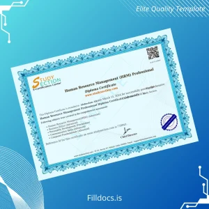 Fillable India Study Section Human Resource Management Professional Diploma Certificate Template Preview - FillDocs
