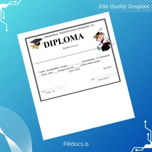 Fillable Indonesia XXXX XXXX XXXXXXX Elementary School High School Diploma Template Preview - FillDocs