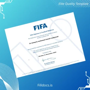 Fillable Iran FIFA Diploma in Football Medicine Template Template Preview - FillDocs