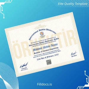 Fillable Ireland International Dublin University Bachelor of Chemical Engineering Template Template Preview - FillDocs