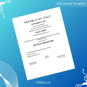 Fillable Italy Polytechnic University of Milan Doctor of Architecture Diploma Template Preview - FillDocs