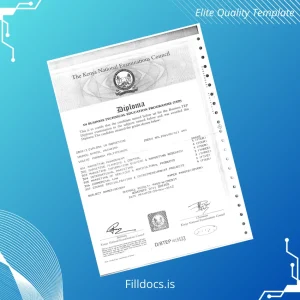 Fillable Kenya Mombasa Polytechnic Diploma in Marketing Template Template Preview - FillDocs