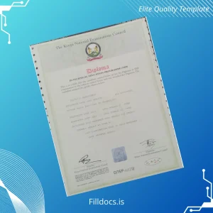 Fillable Kenya Thika Institute of Technology Diploma in Technical Education Programme TEP Template Preview - FillDocs