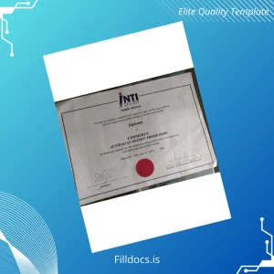 Fillable Malaysia INTI College Diploma in Commerce Australian Degree Programme Template Template Preview - FillDocs