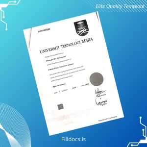 Fillable Malaysia Universiti Teknologi Mara Diploma in Animation Template Template Preview - FillDocs