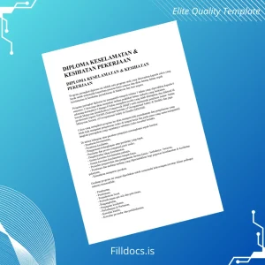 Fillable Malaysia University of Safety and Health Diploma in Occupational Safety and Health Template Template Preview - FillDocs
