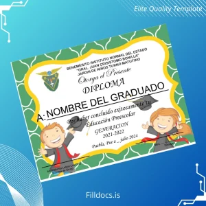 Fillable Mexico Benemérito Instituto Normal del Estado Gral. Juan Crisostomo Bonilla Preschool Education Diploma Template Preview - FillDocs