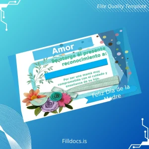 Fillable Mexico Diploma of Love for Mom Template Preview - FillDocs