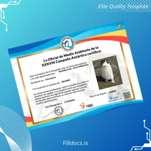 Fillable Mexico Environmental Certificate for Sponsoring a Penguin Template Preview - FillDocs