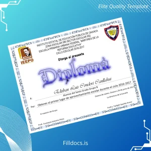 Fillable Mexico Escuela Primaria Urbana Federal Mártires de la Reforma Educativa Diploma Template Preview - FillDocs