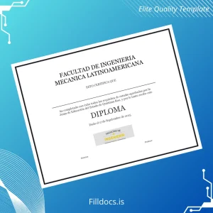 Fillable Mexico Faculty of Mechanical Engineering Latin American Diploma Template Template Preview - FillDocs