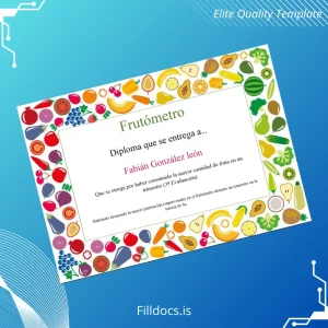 Fillable Mexico Frutómetro Diploma Template Template Preview - FillDocs