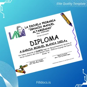 Fillable Mexico Ignacio Manuel Altamirano Primary School Diploma Template Preview - FillDocs