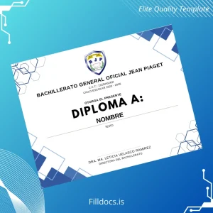 Fillable Mexico Jean Piaget Official High School Diploma Template Template Preview - FillDocs