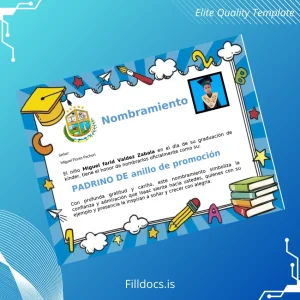 Fillable Mexico Kinder Graduation Certificate Template Template Preview - FillDocs