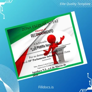 Fillable Mexico Luis Padilla Nervo T.M. School Recognition Certificate Template Preview - FillDocs