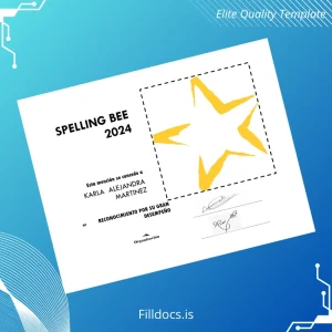 Fillable Mexico Organization Spelling Bee Diploma Template Template Preview - FillDocs