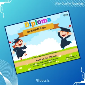 Fillable Mexico Preschool Garden Diploma Template Template Preview - FillDocs