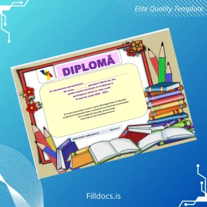 Fillable Moldova Gimnaziul Albota de Jos Merit Diploma Template Preview - FillDocs