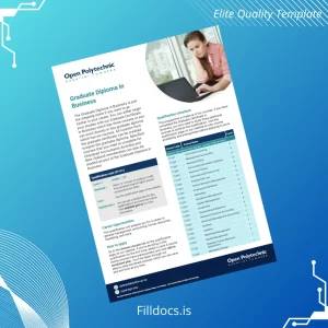 Fillable New Zealand Open Polytechnic Graduate Diploma in Business Level 7 Template Template Preview - FillDocs