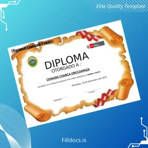 Fillable Peru Arequipa Primary School Diploma Template Template Preview - FillDocs