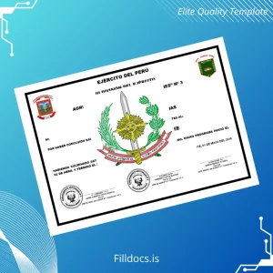 Fillable Peru Army III Division Vehicle Driver Diploma Template Preview - FillDocs