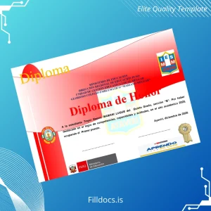 Fillable Peru Colegio Emblemático Mariano Melgar Honor Diploma Template Template Preview - FillDocs