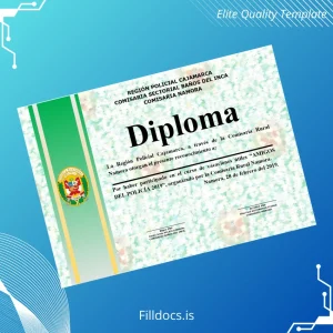 Fillable Peru Comisaria Rural Namora Diploma of Recognition 2019 Template Template Preview - FillDocs