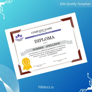 Fillable Peru Company Name Diploma in Basic Mathematics Template Preview - FillDocs