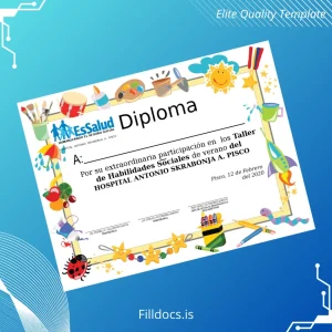 Fillable Peru Hospital Antonio Skrabonja A. Pisco Diploma in Social Skills Workshop Template Preview - FillDocs