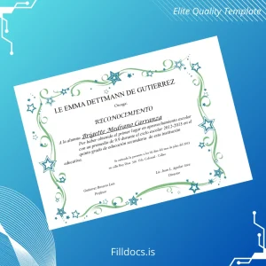 Fillable Peru I.E. Emma Dettmann de Gutierrez Recognition Certificate Template Preview - FillDocs